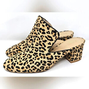 Shoes Of Prey Cow Fur Slip On Mules Heels Size 8